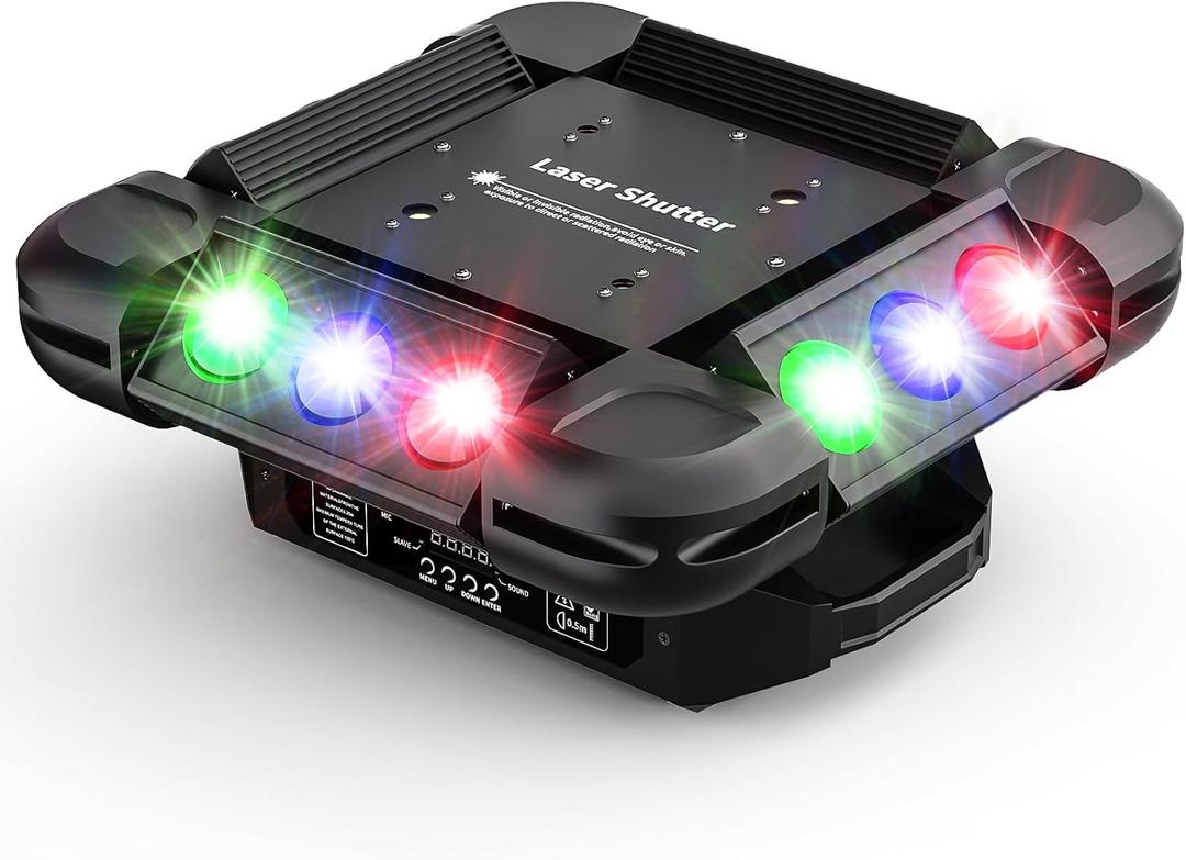 Moving Head Light, FODEXAZY DJ Lights 12LEDs 150W R/G/B/W Beam 4-in-1 Strobe Stage Light with 16CH/64CH DMX512 and Sound Activated for Wedding Disco Dj Party Christmas