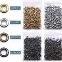 SEMINI Grommet Kit 800 Sets 3mm Gronmets Eyelets with 3 Pieces Install Tool Kit, 4 Colors