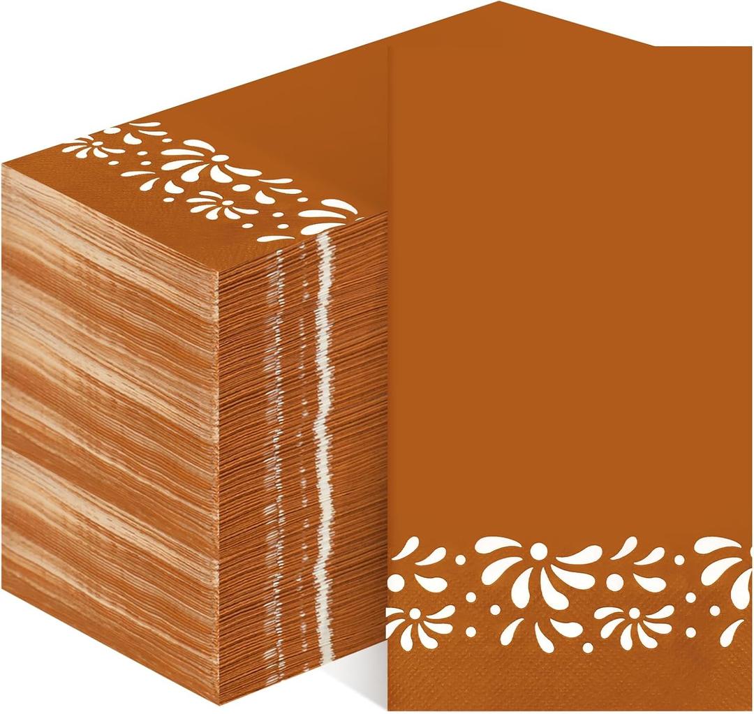 200 Pack Cielito Lindo Party Paper Napkins Mexican Barro Disposable Hand Napkins Mexican Fiesta Paper Hand Towel for Cinco De Mayo Wedding Birthday Party Decorations(Brown,Modern Style)