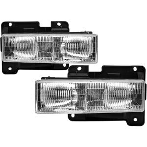 Headlights Assembly Compatible With 1988-2000 Chevy GMC C/K 1500 2500 3500,1992-1999 CHEVY GMC C/K 1500 2500 SUBURBAN,1995-2000 Tahoe,1992-1994 Blazer Head lamp 2Pcs Replace For GM2502101, GM2503101
