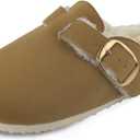 Sweechee Women's Cork Footbed Clogs with Soft Fur Lining, Comfortable Shearling Slippers Women's for Winter
 Size 8