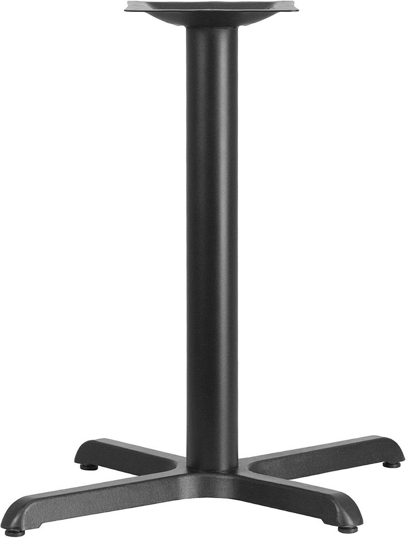 Flash Furniture Beverly 23.75" x 30" Restaurant Table X-Base with 3" Diameter Table Height Column, Commercial X-Base Cast Iron Table Base, Black, Set of 1