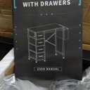 ODK 40 Inch Small Computer Desk with 4 Fabric Drawers, Modern Writing PC Desk for Small Spaces, Study & Home Office Desk with Storage Shelves, Black