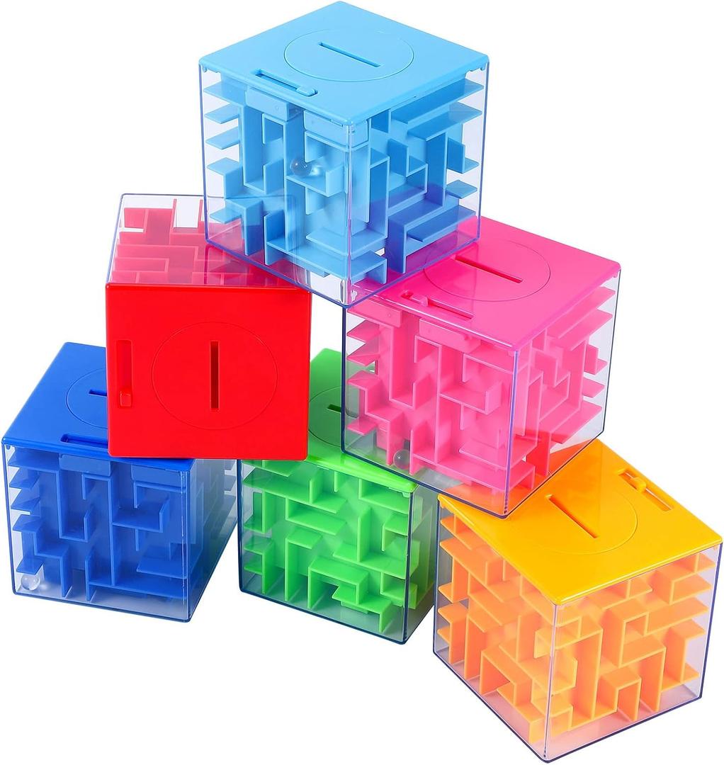 6PACK Money Maze Puzzle Box, Twister.CK Unique Money Gift Holder Box, Fun Maze Puzzle Games for Kids and Adult Birthday