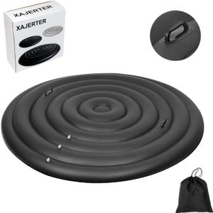 Inflatable Hot Tub Cover Round Replacement, Fit Saluspa Coleman Intex Spa Cover, Insulated Energy-Saving Weatherproof Lid, Unique Design Flexible Adjust Pool Cover Size-Life Time Support (black with handle)