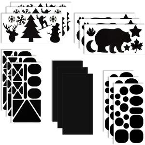 10 Sheets Repair Patches Down Jacket Black Nylon Fabric Patch Winter Self Adhesive Different Size and Shapes Clothes Clothing Repair Kit for Down Jacket, Tent Clothes, Bag