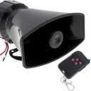 7 Tone Sound Loud Car Siren Vehicle Horn Hooter/Ambulance/Siren/Traffic Sound with Black Remote Controller 12V 100W (1PC Remote Controller)