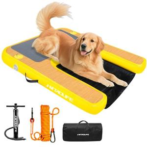 Inflatable Dog Boat Ramp Water Ramp for Pool, Float Floating Dog Ramps with Anti-Slip EVA for Lakes, Boats, Docks