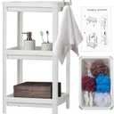 3 Tier Shower Caddy Plastic Organizer 9.1 x 14.2 x 27.6 in. Bathroom Caddy Rack Shelf with Sponge Set Utility Hangers Bathroom Cart Corner Organizer Bath Accesories Floor Standing Rustproof