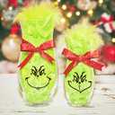 Christmas Face Decal Stickers for Crafts Small Vinyl Faces Eyes Pitcher Rub on Transfers UV Decals for Ornaments Glass Drinking Cups Wood Bowl Decorations Balls Party Supplies (hand30)