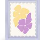 8x10 Picture Frame with Real Glass, Wooden cute 8 x 10 Photo Frame with Wavy Mat for Tabletop and Wall Hanging, Purple, 1 Pack