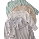 Butterblu  5-Pack Toddler Long Sleeve Thermal Henley Shirts 7Y