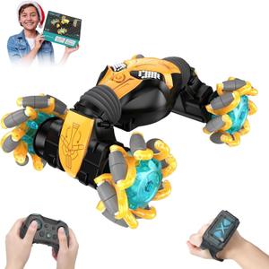 1:12 Gesture Sensing RC Stunt Car, 4WD Hand Controlled Remote Control Twist Cars with Light & Music, 360° Rotate Transform Drift, Gifts for 6-8-12 Kids Age 6 7 8 9 10 11 12 Yrs Old‌