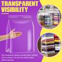 FURWEY 25 Gallon Extra Large Storage Bags 35x 24Resealable Clear Bags with Handle 4 Mil Thick Heavy Duty Big Bag for Clothes Pillow Travel Moving,Bedding,Shoes and Toys Storage, Pack of 6