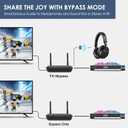 SIMOLIO 201D Bluetooth 5.2 Audio Transmitter for TV to 2 Wireless Headphone/Speaker, 197ft Long Range, Bluetooth Adapter for TV w/aptX Low Latency & HD, Qualcomm Class 1, AUX/RCA/Optical/USB