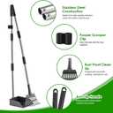 Pooper Scooper, Long Handle Pet Supplies Dog Pooper Scooper with Stainless Metal Tray and Rake for Large Medium Small Dogs Heavy Duty, Use on Grass, Dirt or Gravel