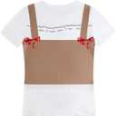 Oktoberfest T-Shirts for Womens Bavarian German Lederhosen Costume 3D Novelty Shirt Short Sleeve Festival Outfit (White, XXL)