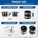 1-1/2 Inch Silent Sump Pump Check Valve, Spring-Loaded Quiet Check Valve for Backflow Prevention, Clear Body with Stainless Steel Clamps, Fits 1-1/2 Pipe