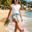 2 x Girls Summer Casual Tee Shirts Tops Short Sleeve Kids Crewneck Cap Sleeve Tank Top Basic Loose Fit Cute T Shirt (White)
