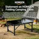 HOMGEN Stable Camping Table Foldable-Ease of Assembly-3 Heights Adjustable 30/20/10 Inch- Portable Small Folding Table-23'' L x 16'' W Desktop Size-Load-Bearing 66lbs for Home/Camping/Picnic/RV Trip