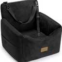 JOEJOY Dog Car Seats for Small Medium Dogs Under 35lbs, Dog Booster Seat with Detachable Washable Cover and Cushion, Memory Foam Pet Car Seat with Safety Belt and Storage Pockets (Black) (19×15in )