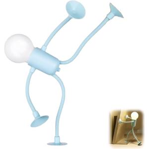 Changeable Shape Funny Sportsman Night Light, 2025 New Little Man Lights with Suction Cups, Mini Funny Sportsman Night Light for Bedroom, Bathroom, Corridor, Kitchen (Blue)