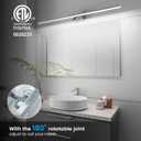 VOLISUN Modern Bathroom Vanity Light 48 inch, Rotatable, 30W Dimmable 5CCT Led Bathroom Light Fixture Over Mirror, Chrome Vanity Light for Bathroom Mirror Cabinets-ETL Certificated