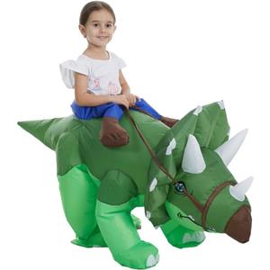 HSCTEK Inflatable Toddler Dinosaur Costume Boys Girls (4-6, Triceratops)