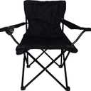 American Dream Large Foldable Camping Beach Chair with Padded Arm Pad, Carrying Bag, and Drink Holder (Black)