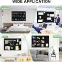 Large Cork Board for Wall 12 Pack, Bulletin Board 48" X 36", Felt Board Wall Tiles with 72 Damage-Free Removable Pads & Push Pins, Alternative Pin Board Cork Board for Office Home, Black