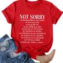 Not Sorry Shirts for Women American Flag T-Shirt 4th of July Outfits Patriotic Tshirt Fourth of July Short Sleeve Tee (Red, XL)