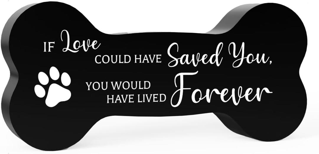 Pet Memorial Ornament Remembrance Gifts Loss of Dog Sympathy Gift Bone Shape Decor Ornament for Dogs Bereavement Gift for Pet Lover Memorial Gift for Pet Owner Pet Lover 5x2.4 Inch Bone Shape