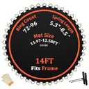 DOYUEE Trampoline Mat Replacement，Fits 14FT Trampoline Frame with 88 Rings Fits 6.5" or 7.0" Springs，Jumping Mat Diameter(147.6in/12.3ft)，Excluding Spring and Frame