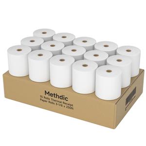 15 Rolls 3 1/ 8 x 230 Thermal Paper Receipt Rolls 55 GSM Premium Quality Thick paper For POS Cash Register BPA Free-Methdic
