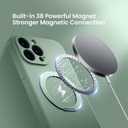 MCFANCE Magnetic Silicone Case with Stand for iPhone 13 Pro Max (6.7 inch) | Compatible with MagSafe, Shockproof Protection, Anti-Scratch Microfiber Lining | Cyan