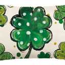 AVOIN colorlife St Patricks Day Lucky Clover Polka Dot Throw Pillow Cover, 12 x 20 Inch Shamrock Cushion Case Decoration for Sofa Couch, Green