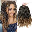 Soft Locs Crochet Hair 10 Inch 7 Packs Short Faux Locs Crochet Hair Pre Looped Crochet Locs for Black Women Butterfly Loc Hair(10inch,7packs,1B/27)
