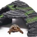 M2cbridge Reptile Hideout Cave Resin Rock Hides Terrarium Habitat Decor (Floating Island)