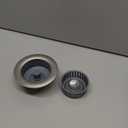 Sink Drain Strainer - Sink Stopper, 3-in-1 Kitchen Stainless Steel Drain Plug with Anti-Clog Basket, Pop-Up Cover Fits Standard 3-1/2 Openings for Double Bowl Kitchen Sinks (Silver)