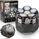 Head Shavers for Bald Men: Rechargeable Electric Razor IPX7 Waterproof-Wet Shaving for Face/Heads/Scalp-Detachable Rotary Shaver Grooming Kit-LED Display