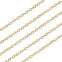 16.4 Feet Necklace Chains for Jewelry Making, Gold Plated Solid Brass Bulk for DIY Necklace Pendant Extender Link Supplies