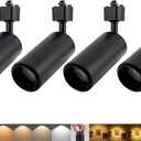 5CCT LED Track Lighting Heads Dimmable 20W 5CCT 2700K/3000k/3500k/4000k/5000k,Versatile H Track Lighting Heads,Zoomable Beam 15° to 60° Ideal for Accent Art and Task Lighting, (Black, 4 Pack)