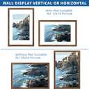 Hongkee 16x24 Frame Set of 2, Rustic Brown Wood Style - Display 16 x 24 Picture without Mat or 12x18 Picture with Mat, Wall Mounting Horizontal and Vertical