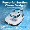 Combier Cordless Pool Vacuum for Above Ground Pool,Dual Motors Auto | 2026 Upgraded Pool Cleaner with Strong Dual Suction,Auto Self-parking Design,Long 90min Working Time for Daily Cleaning
