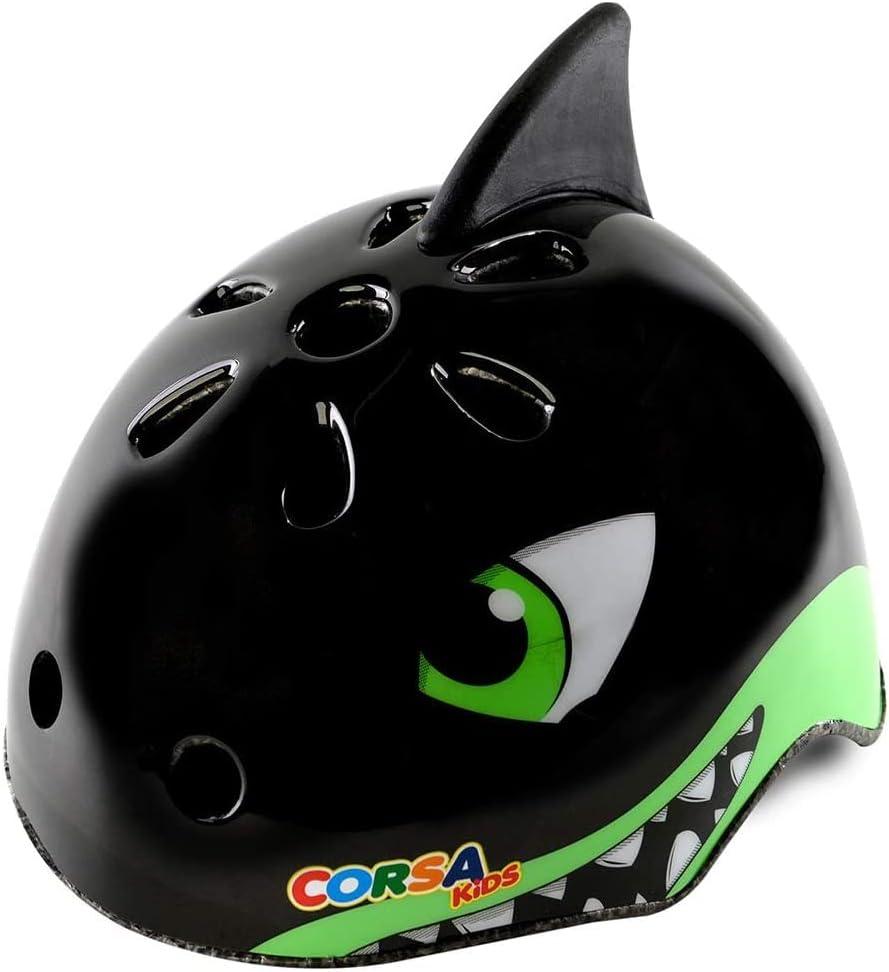 Kids Toddler Bike Helmet, Adjustable and Multi-Sport for Child Boys and Girls, 2 Sizes (Small: 50-54 cm / 19.6"-21.3", Shark(Black))