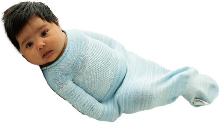 Swaddelini Swaddle Sleep Sack, Easy-to-Use Baby Sleep Sack, Helps Babies Sleep Longer, 0-3 Months, 6-12 Pounds, Made in USA, Blue