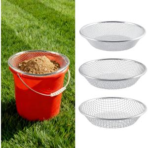 3PCS Soil Sifter for Gardening, Rock Sifter for 5gallon Bucket, Dirt Sifter Compost Sifter, Sifter for Gravel Sawdust Vermicompost