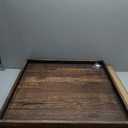 Gurfuy Rustic Wooden Serving Tray 24" Square - Extra Large Square Ottoman Table Tray for Farmhouse Decorative Oversized Coffee Table Trays Living Room Kitchen Counter Breakfast Brown