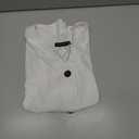 ORANDESIGNE Women's Short Sleeve V Neck Tops Casual Button Down Summer T Shirts Basic Ladies Tees (White, XL)