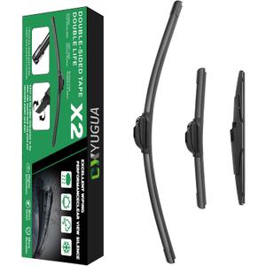 Double Sided Rubber Strips windshield wipers, Replace for 2013-2018 Santa Fe/2013-2019 Santa Fe XL,Wiper Blades Replacement-26"/14"/13" (Set of 3) U/J HOOK,Will Last 2x As Long